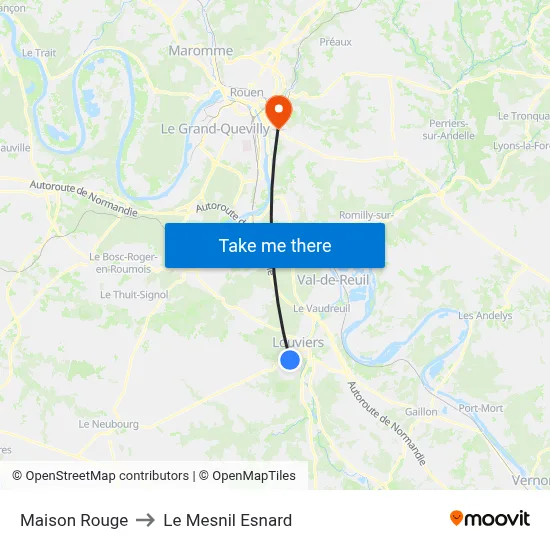 Maison Rouge to Le Mesnil Esnard map