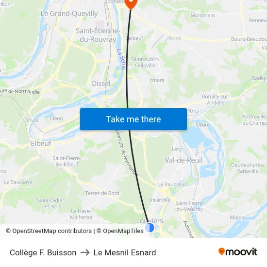 Collège F. Buisson to Le Mesnil Esnard map