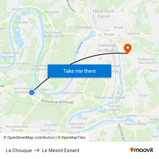 La Chouque to Le Mesnil Esnard map