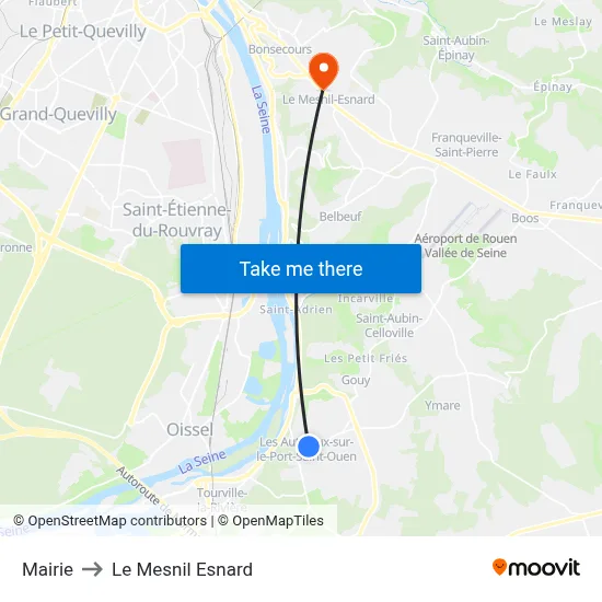 Mairie to Le Mesnil Esnard map