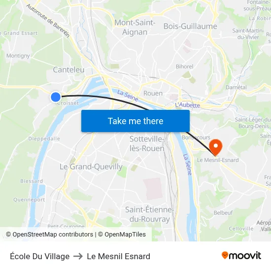 École Du Village to Le Mesnil Esnard map