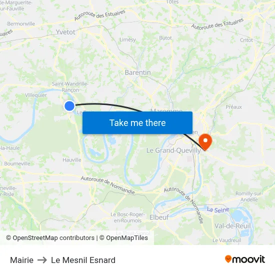 Mairie to Le Mesnil Esnard map