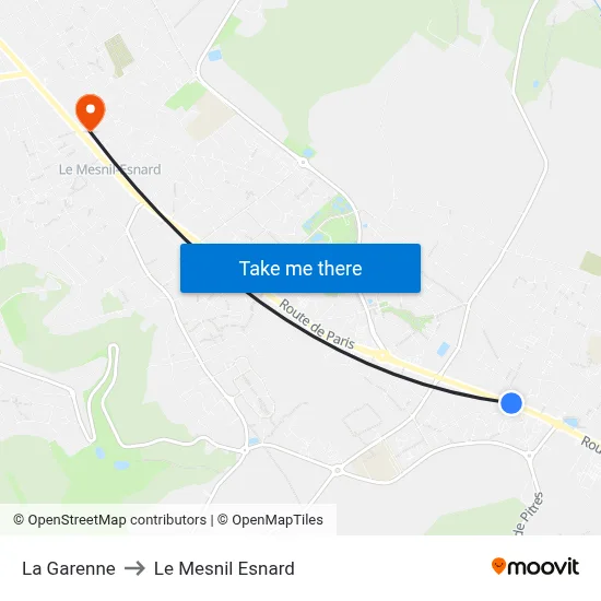 La Garenne to Le Mesnil Esnard map