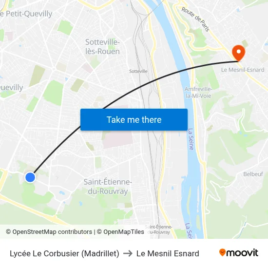 Lycée Le Corbusier (Madrillet) to Le Mesnil Esnard map
