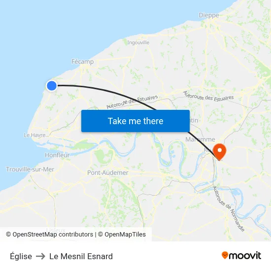 Église to Le Mesnil Esnard map