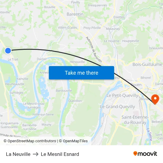 La Neuville to Le Mesnil Esnard map
