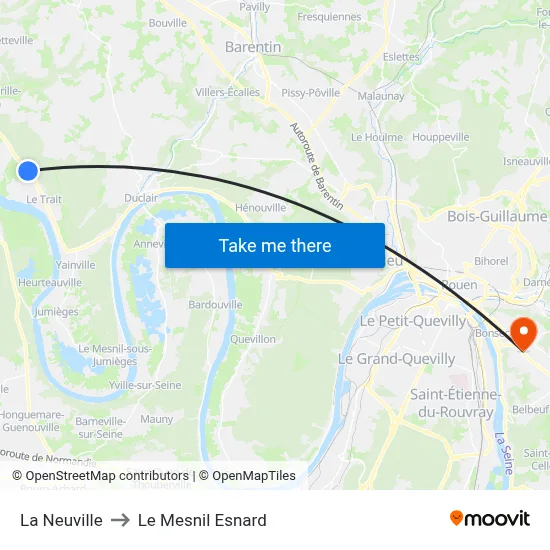 La Neuville to Le Mesnil Esnard map