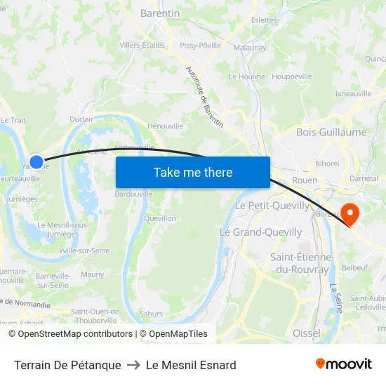Terrain De Pétanque to Le Mesnil Esnard map