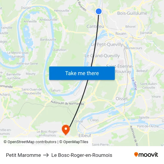 Petit Maromme to Le Bosc-Roger-en-Roumois map