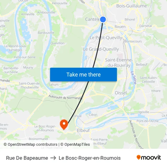 Rue De Bapeaume to Le Bosc-Roger-en-Roumois map