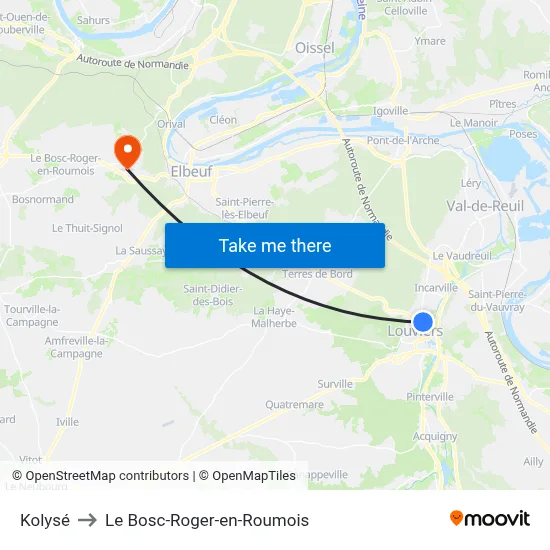 Kolysé to Le Bosc-Roger-en-Roumois map