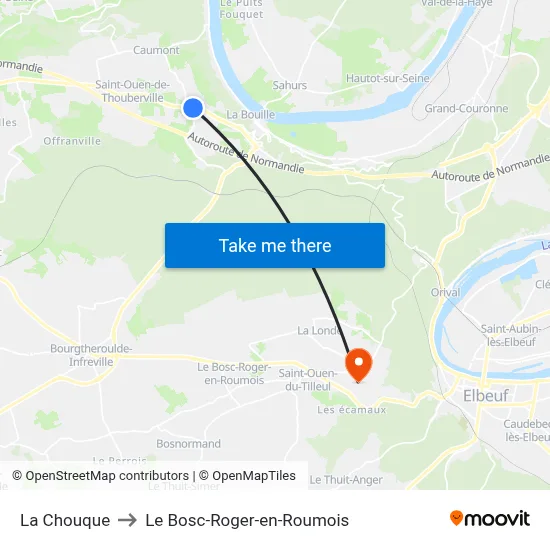 La Chouque to Le Bosc-Roger-en-Roumois map