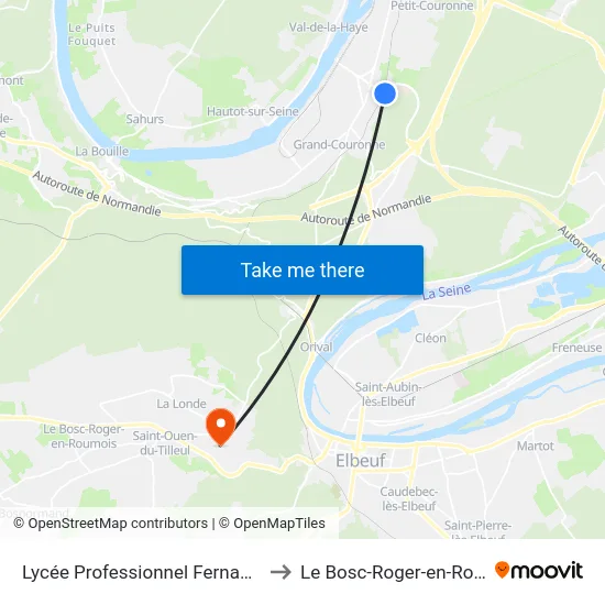 Lycée Professionnel Fernand Léger to Le Bosc-Roger-en-Roumois map