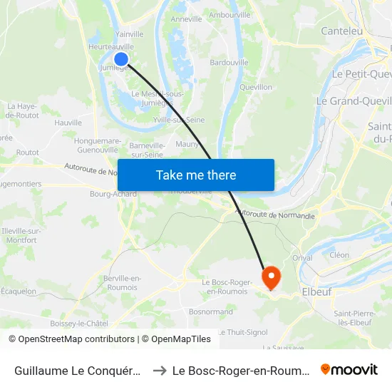 Guillaume Le Conquérant to Le Bosc-Roger-en-Roumois map