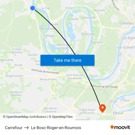 Carrefour to Le Bosc-Roger-en-Roumois map