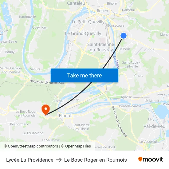Lycée La Providence to Le Bosc-Roger-en-Roumois map