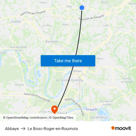 Abbaye to Le Bosc-Roger-en-Roumois map