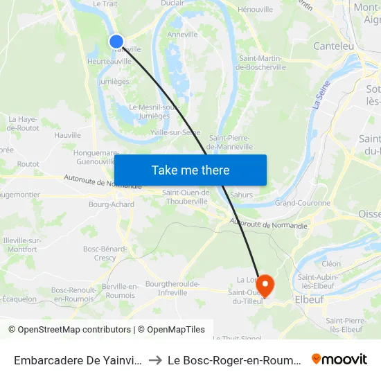 Embarcadere De Yainville to Le Bosc-Roger-en-Roumois map