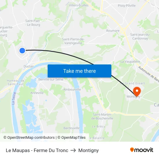 Le Maupas - Ferme Du Tronc to Montigny map