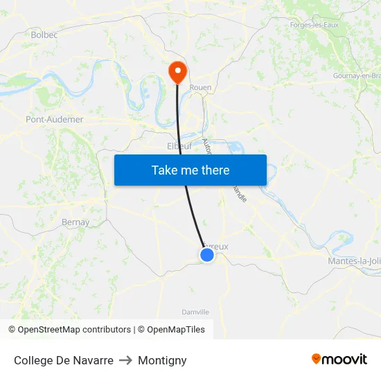 College De Navarre to Montigny map