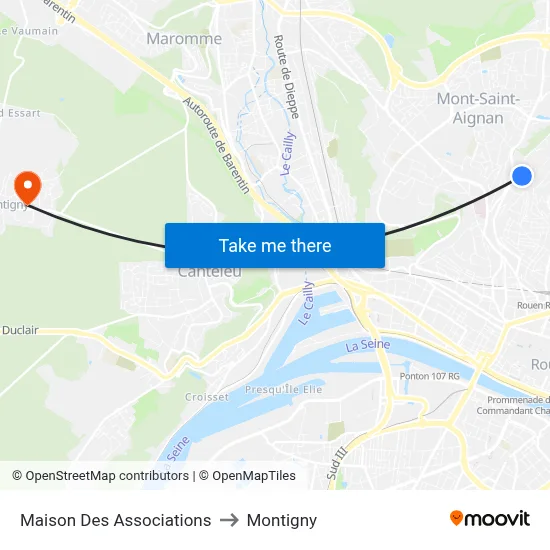 Maison Des Associations to Montigny map