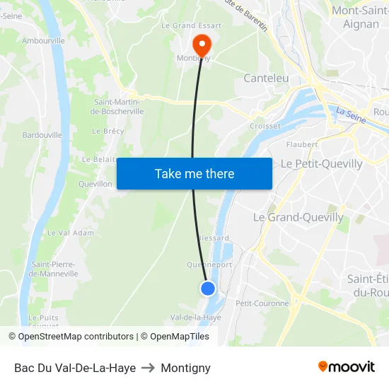 Bac Du Val-De-La-Haye to Montigny map