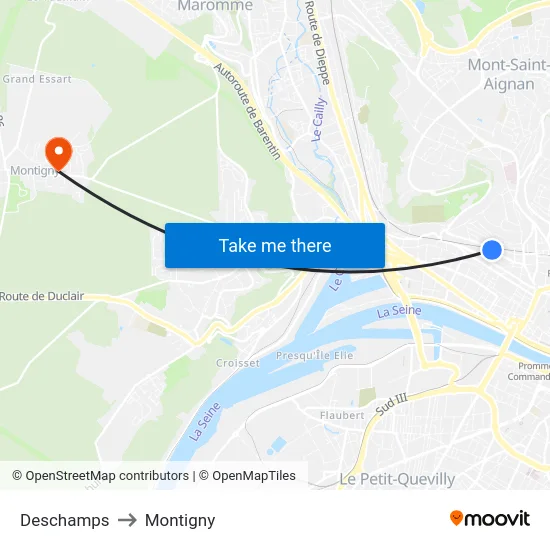 Deschamps to Montigny map