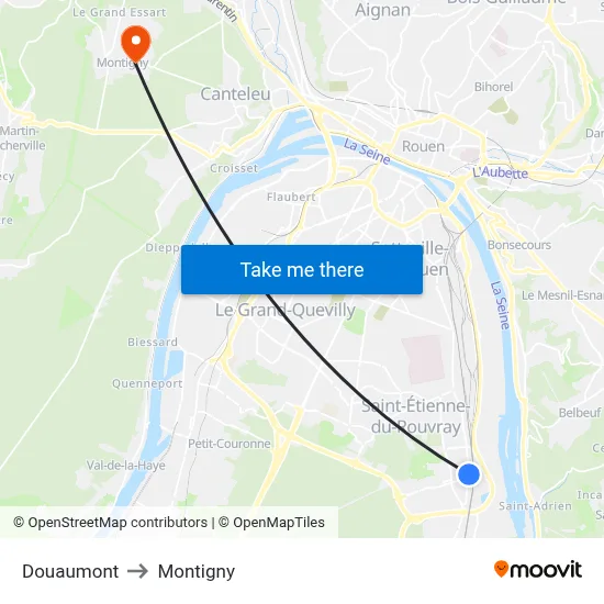Douaumont to Montigny map