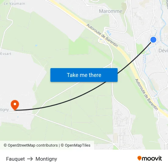 Fauquet to Montigny map