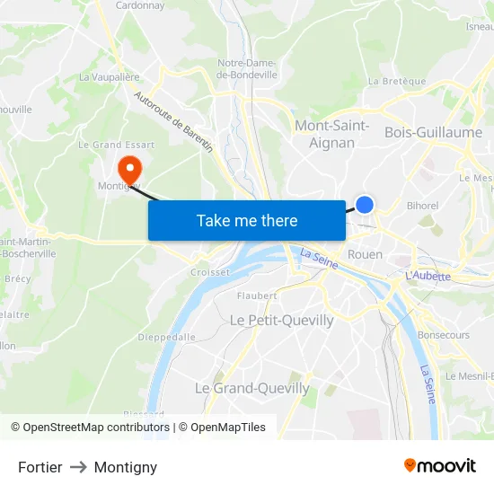 Fortier to Montigny map