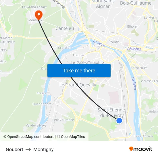 Goubert to Montigny map