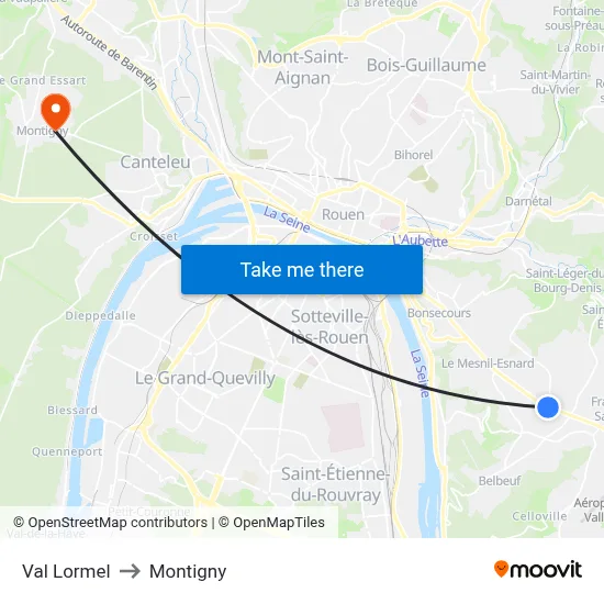 Val Lormel to Montigny map