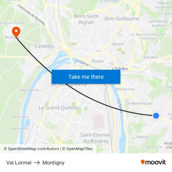 Val Lormel to Montigny map