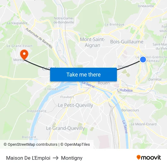 Maison De L'Emploi to Montigny map
