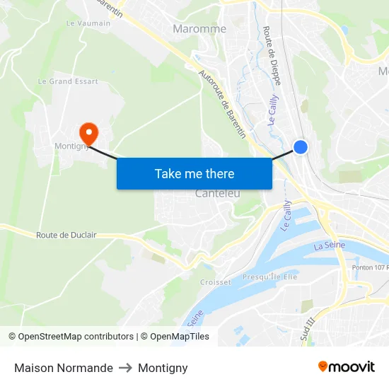 Maison Normande to Montigny map