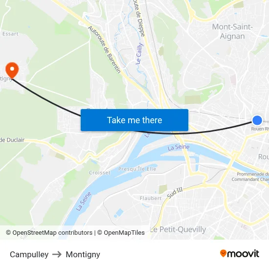Campulley to Montigny map