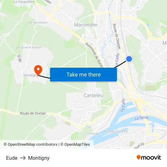 Eude to Montigny map