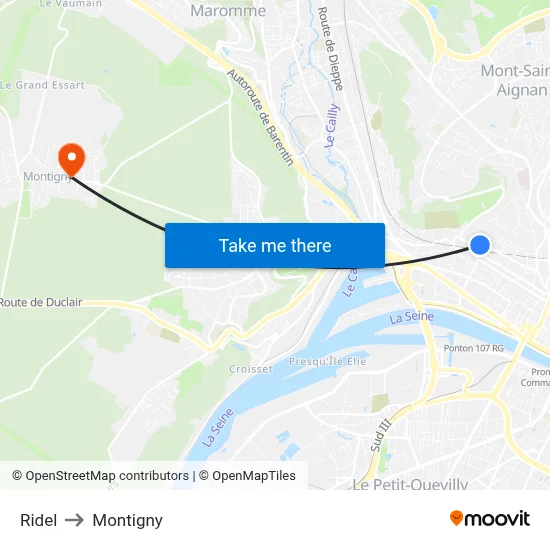 Ridel to Montigny map