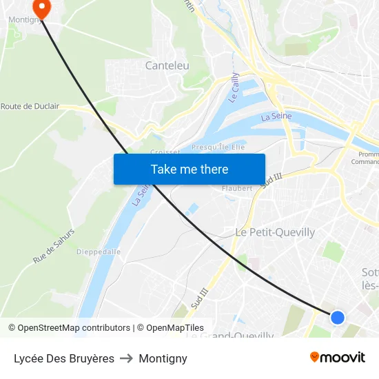 Lycée Des Bruyères to Montigny map