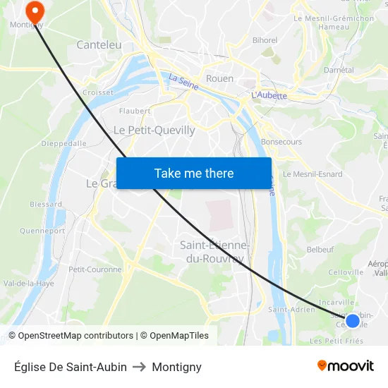 Église De Saint-Aubin to Montigny map