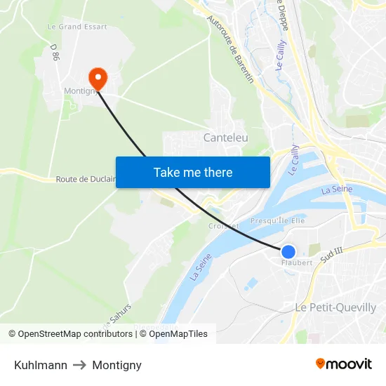 Kuhlmann to Montigny map