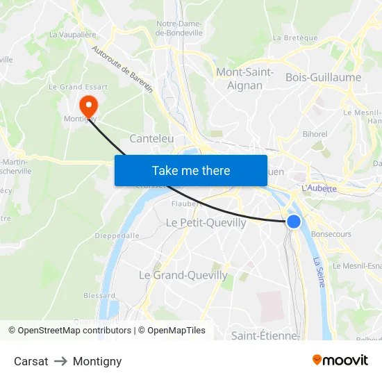 Carsat to Montigny map