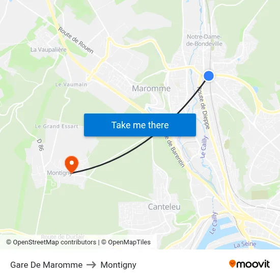 Gare De Maromme to Montigny map