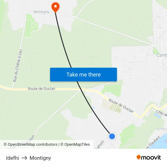 Idefhi to Montigny map