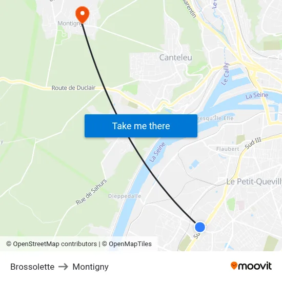 Brossolette to Montigny map