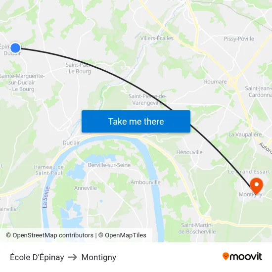 École D'Épinay to Montigny map