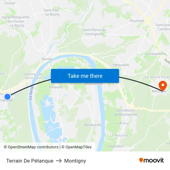 Terrain De Pétanque to Montigny map