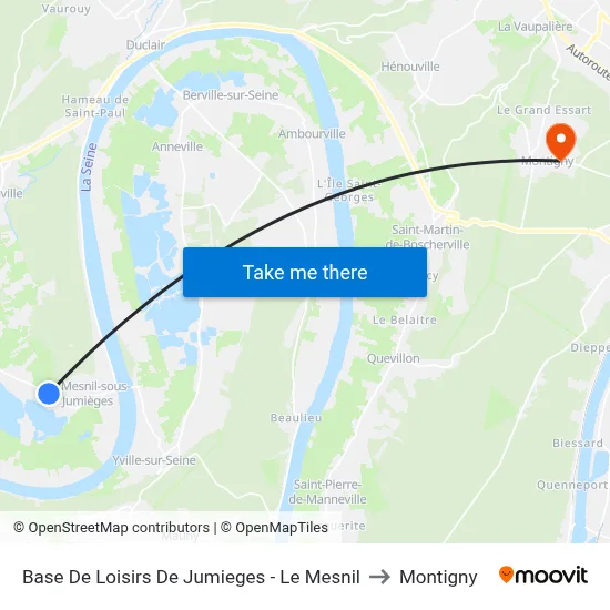 Base De Loisirs De Jumieges - Le Mesnil to Montigny map