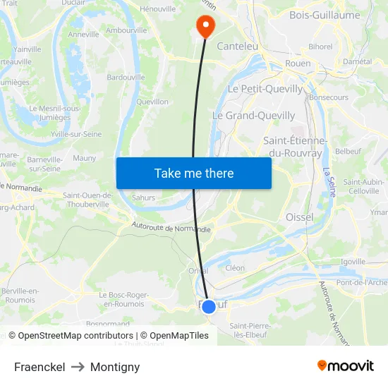 Fraenckel to Montigny map