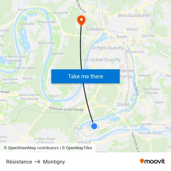 Résistance to Montigny map